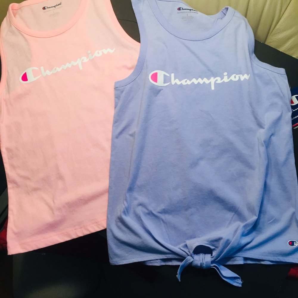 CHAMPION 2 Tank Tops Girls Size L*Pink and Lavender**Brand New**